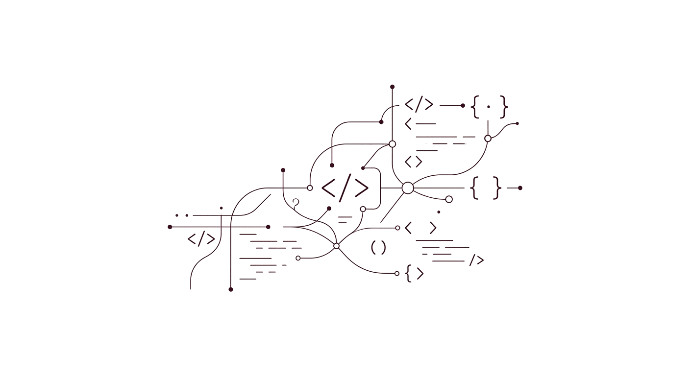 Illustration abstraite de code et connexions