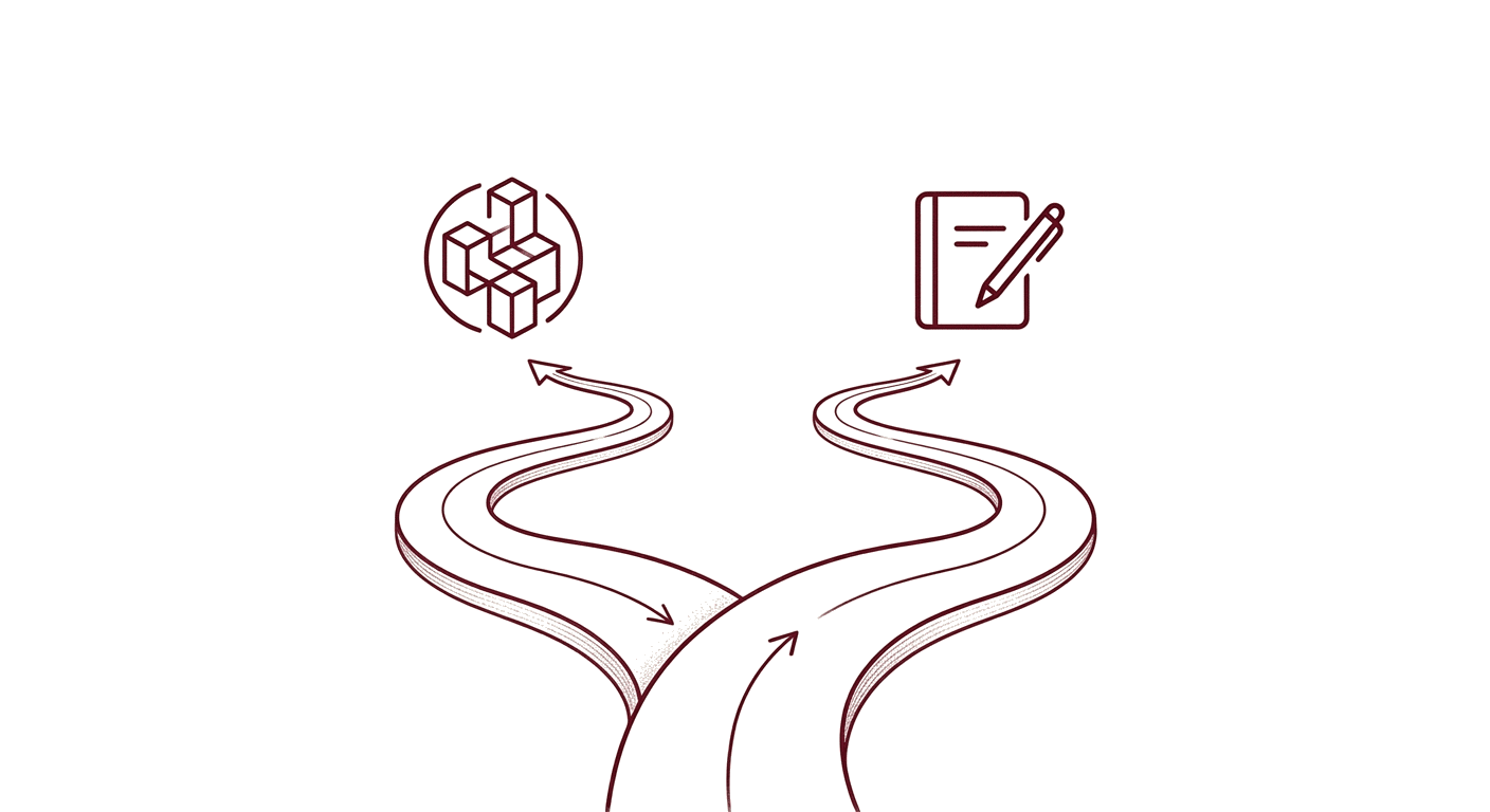 Illustration de deux chemins séparés vers deux types de sites