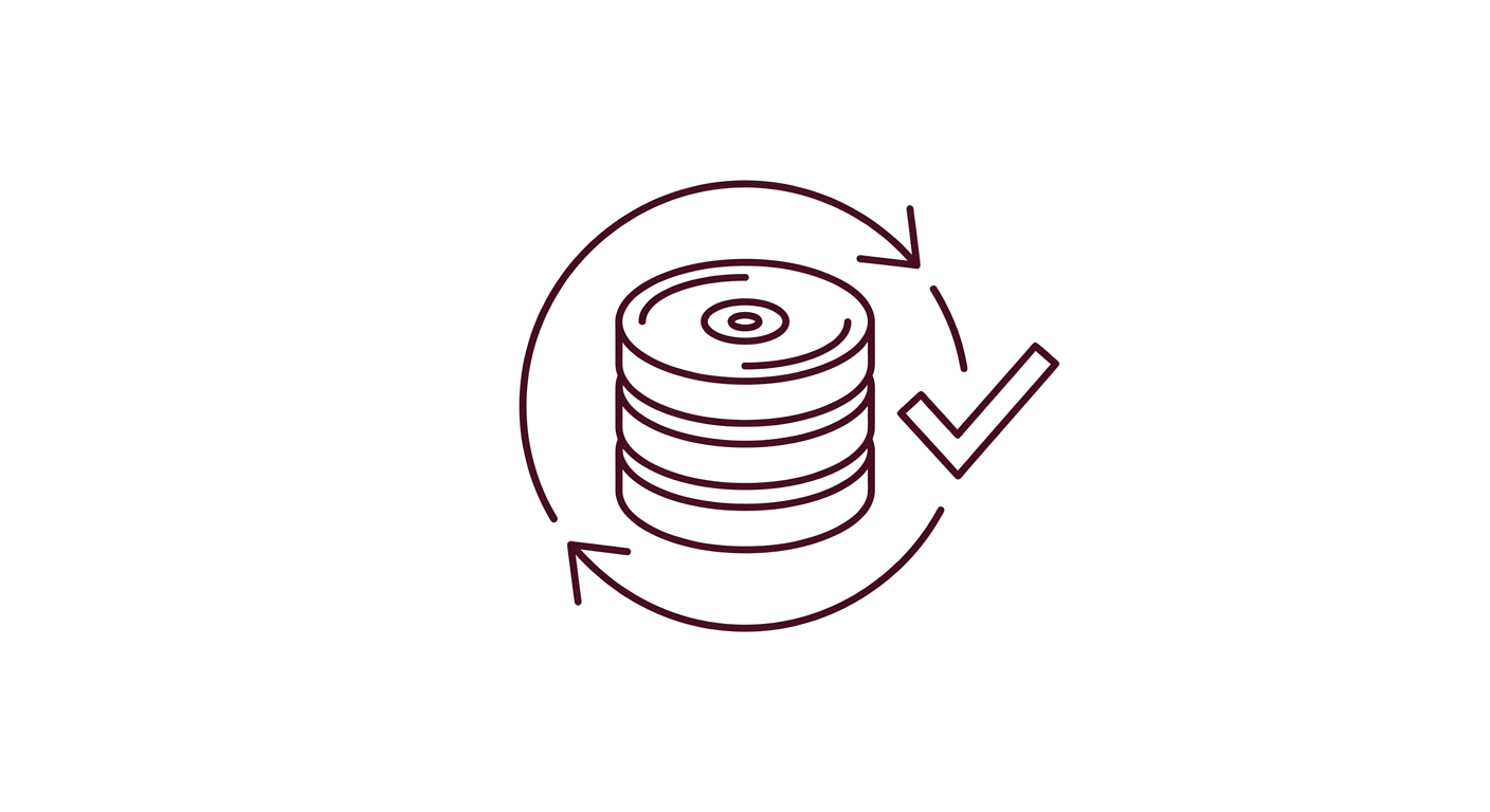 Illustration d une pile de disques avec flèche de sauvegarde automatique