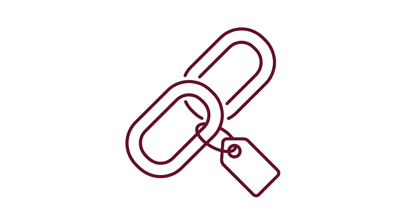 Illustration d'une chaîne de maillons avec une étiquette de prix