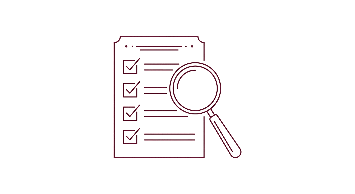 Illustration d une liste de contrôle avec loupe
