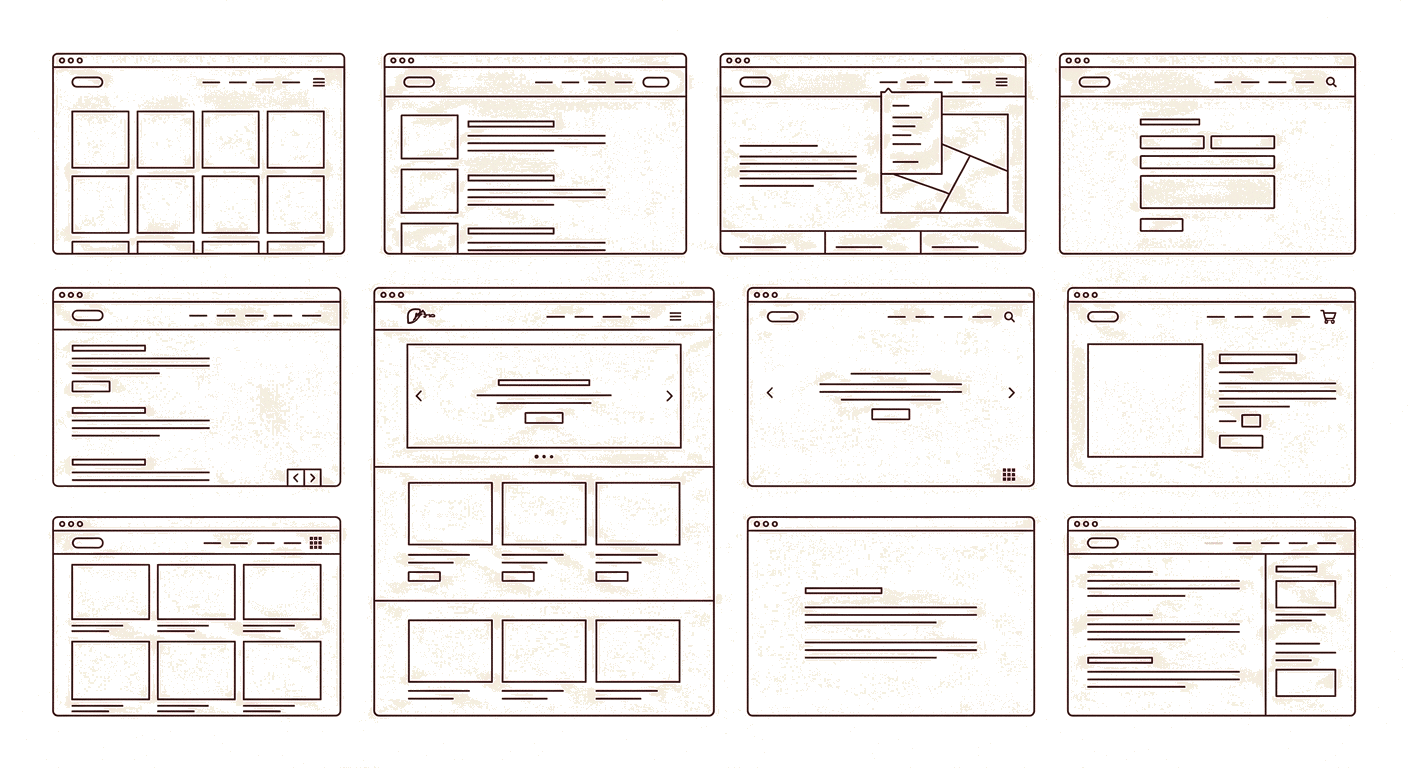 Illustration de mosaïque de fenêtres de sites web