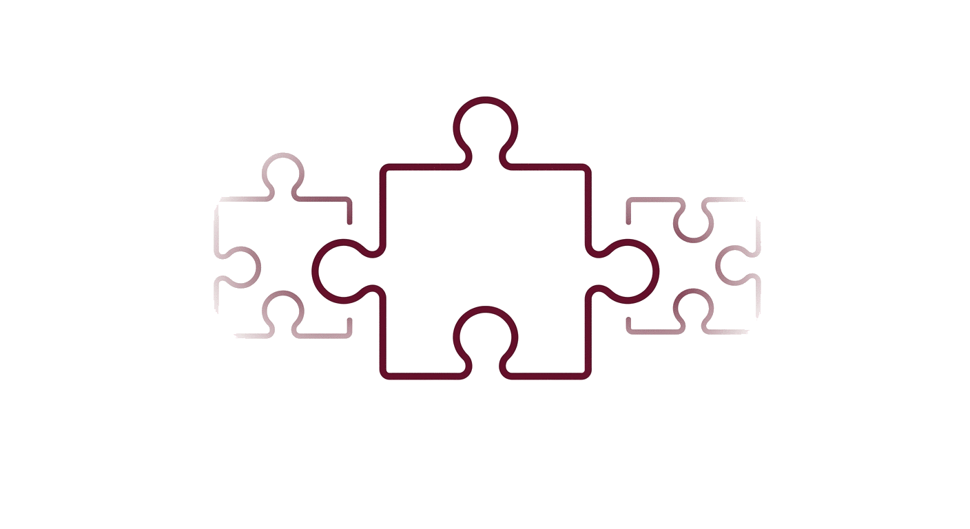 Illustration de pièces de puzzle représentant le tri des modules d'une boutique